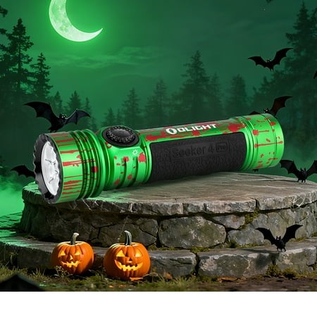 Olight Seeker 4 Pro Flashlight, 4600 Lumens, Zombie Splatter Green