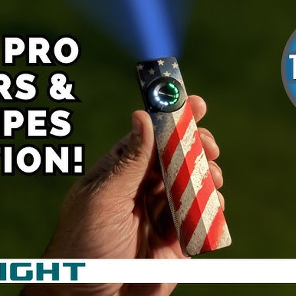 Olight ArkPro Flashlight 1500 Lumens with UV and Green Laser, Stars and Stripes