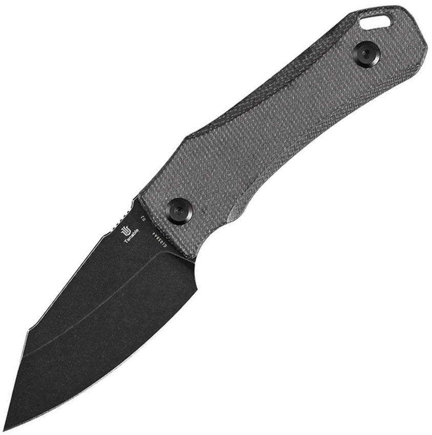 Tenable Loki Fixed Blade Knife |2.99" Blackwash D2 Blade | Black Micarta Handle | Steven Dunnuck Design | G1058A4
