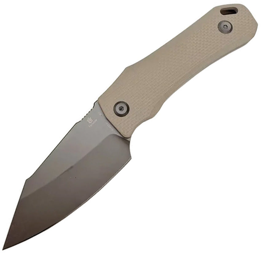 Tenable Loki Fixed Blade Knife |2.99" Gray TiCn Coated D2 Blade | Light Sand G10 Handle | Steven Dunnuck Design