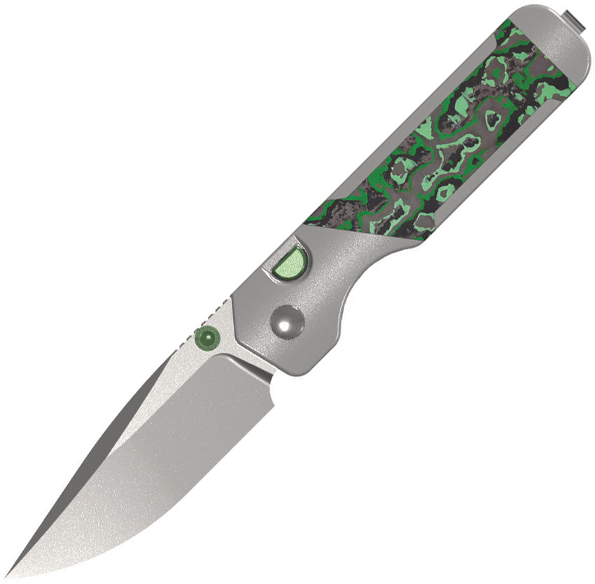 Militaw 315 KwikSwap™ | Kizer Button Liner Lock™ | M390 + Satin | Aluminum & FatCarbon Jungle Wear | KizerB™ 3634.31BDA2