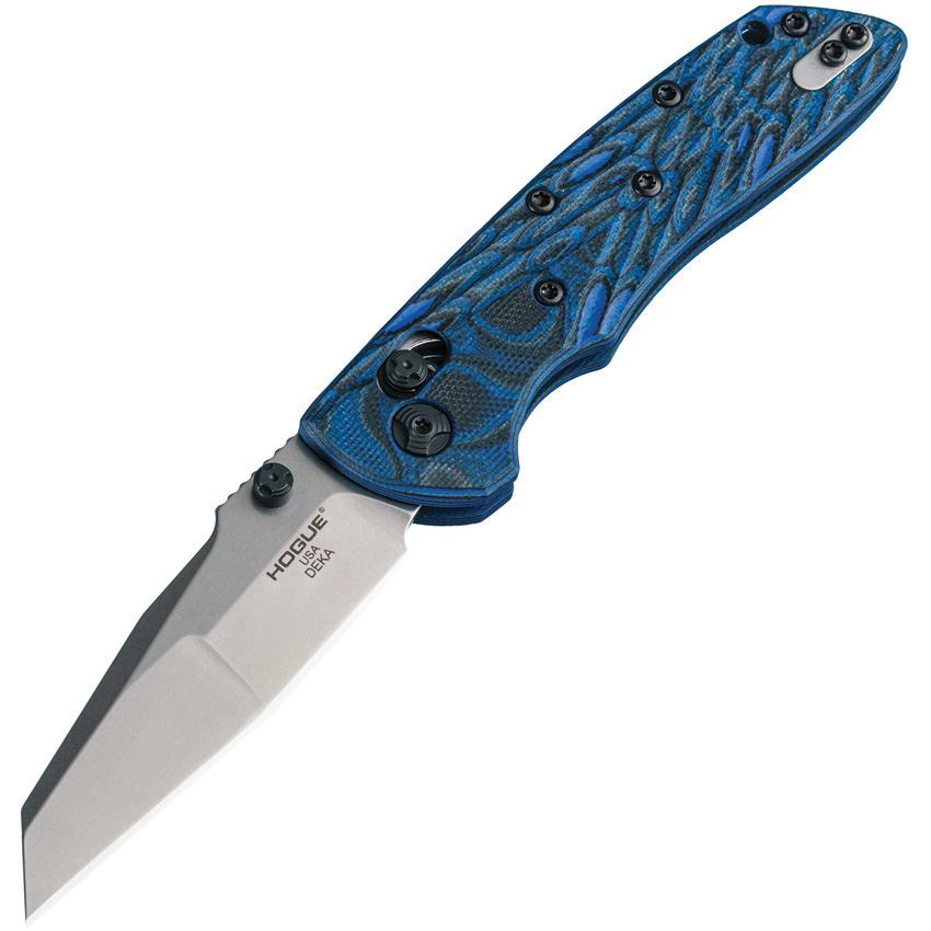 Hogue Deka Folding Knife, Wharncliffe Blade, Blue Lava