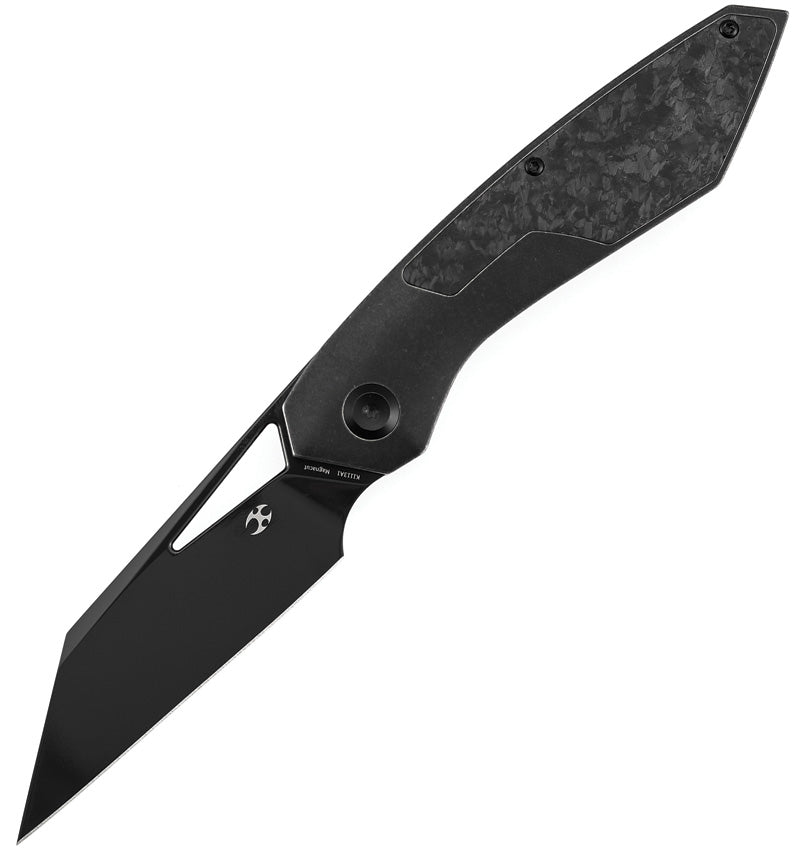 KANSEPT STRIP | Thumb Hole | Shred Carbon Fiber & Blackwash Titanium | 3.4" Mirror DLC Magnacut Blade | RON STEELE DESIGN | K1113A1
