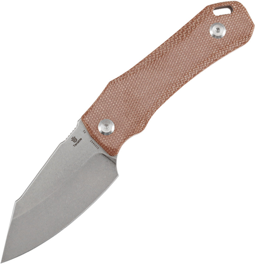 Tenable Loki Fixed Blade Knife |2.99" Stonewashed D2 Blade | Brown Micarta Handle | Steven Dunnuck Design | G1058A5