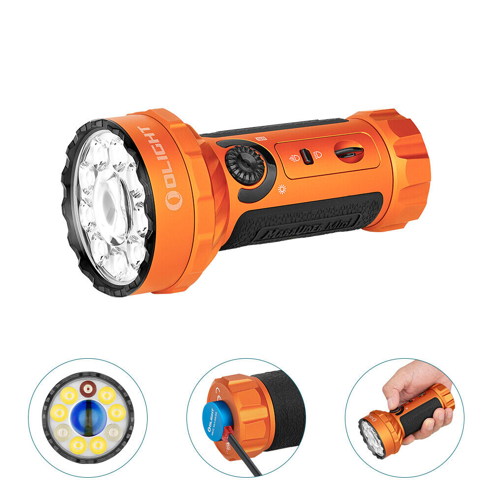 Olight Marauder Mini Powerful LED Flashlight With RGB, 7000 Lumens, Orange