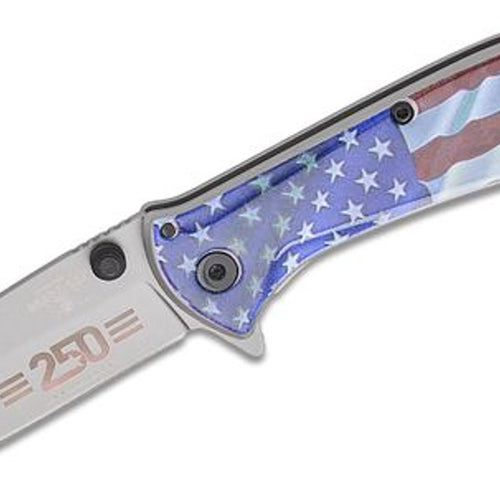 Bear and Son Frame Lock Assisted Open USA 250th Anniversary Knife