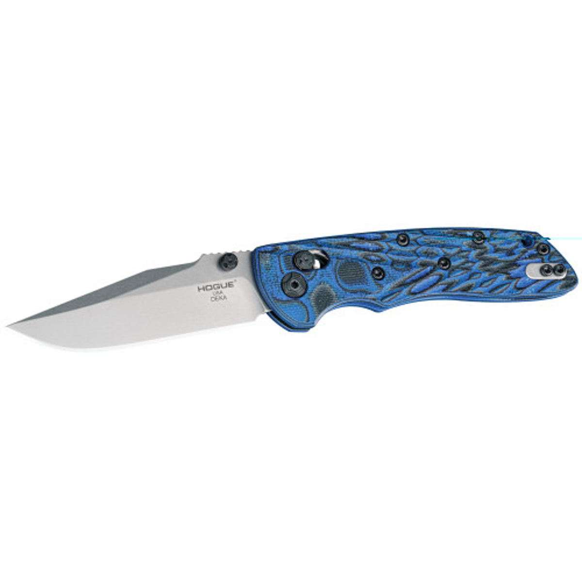 Hogue Deka Folding Knife, Wharncliffe Blade, Blue Lava