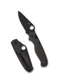 SPYDERCO BUTTONUP™ CARBON FIBER, PLAIN EDGE, BLACK OXIDE, (C275CFPBK)