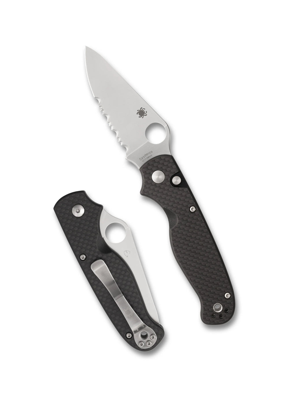 SPYDERCO BUTTONUP™ CARBON FIBER, COMBINATION EDGE, Satin(C275CFPS)