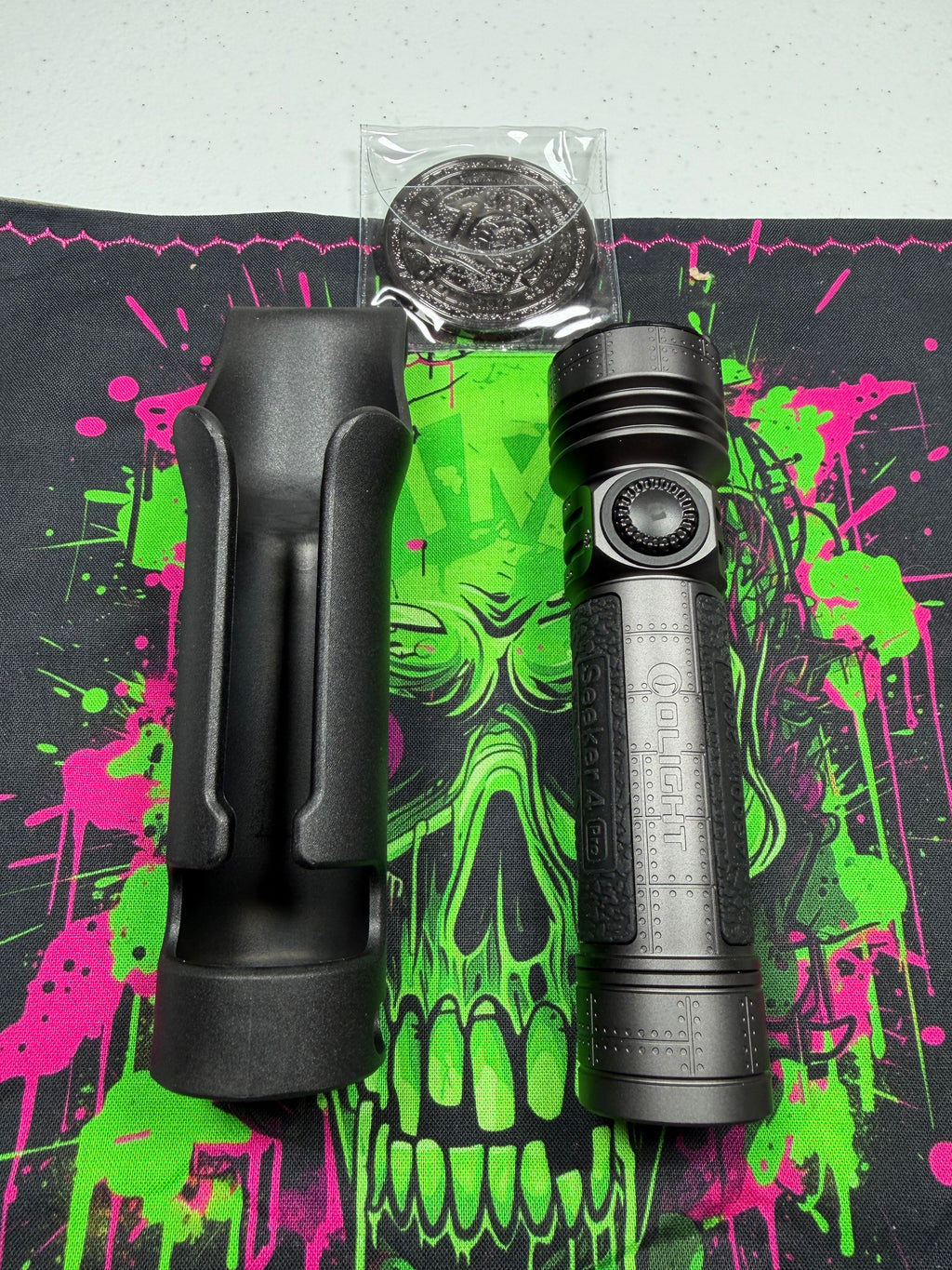 Olight Seeker 4 Pro Flashlight, 4600 Lumen, Phantom Squadron (Limited Edition with Commemerative Coin )