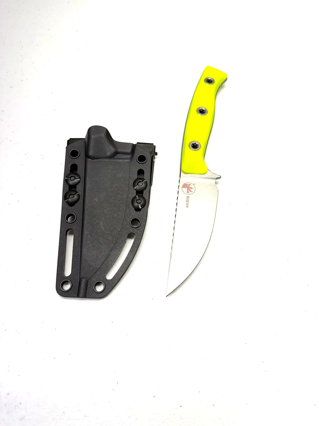 Microtech Akris Stonewash Standard G-10 High Visibility with Black Kydex Sheath (95-10HV-5)