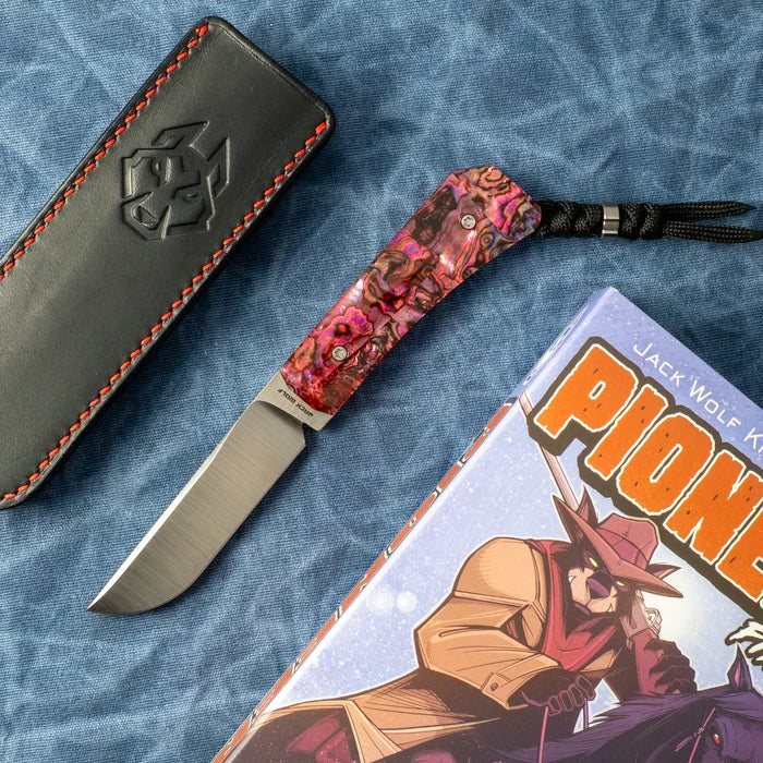Jack Wolf Knives Pioneer FIXedc, Red Abalone