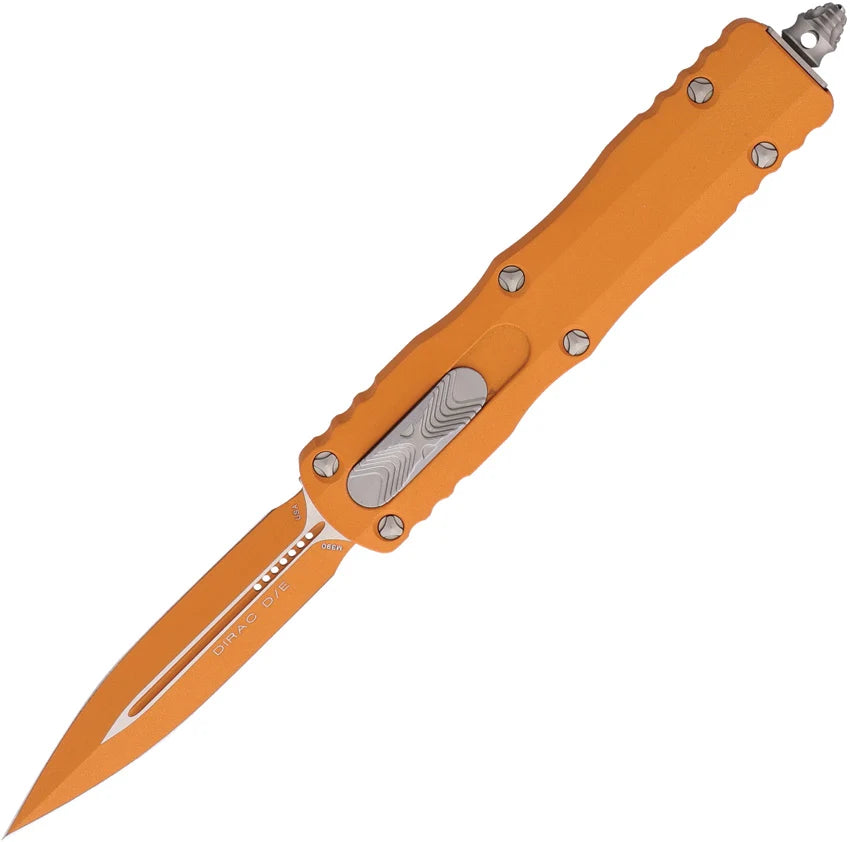 MICROTECHMICROTECH AUTOMATIC DIRAC KNIFE OTF TEQUILA SUNRISE ALUMINUM DOUBLE EDGE DAGGER BLADE 2251TEC17Z
