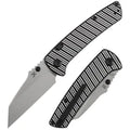 Kansept Main Street | Top Liner Lock | Black and Plain Aluminum with Stripes | 3.36" Elmax Blade | Pinkerton Knives Design |K1015H4