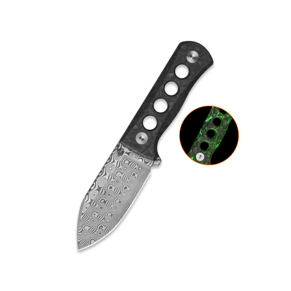QSP Canary Neck Knife Green GITD (QS141M)