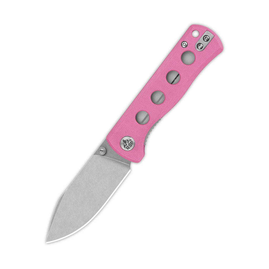 QSP Canary Folder Liner Lock Pocket Knife 14C28N Blade Pink G10 Handle (QS150-H1)