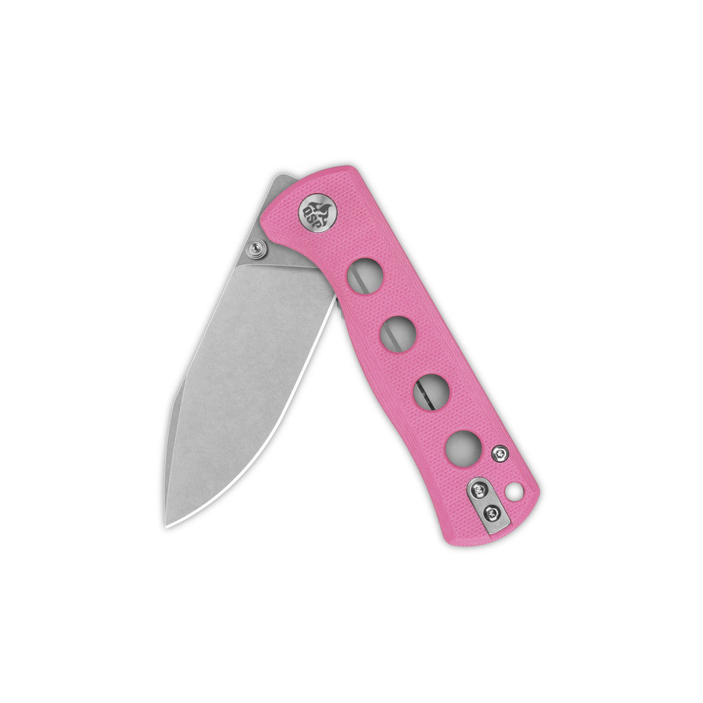 QSP Canary Folder Liner Lock Pocket Knife 14C28N Blade Pink G10 Handle (QS150-H1)