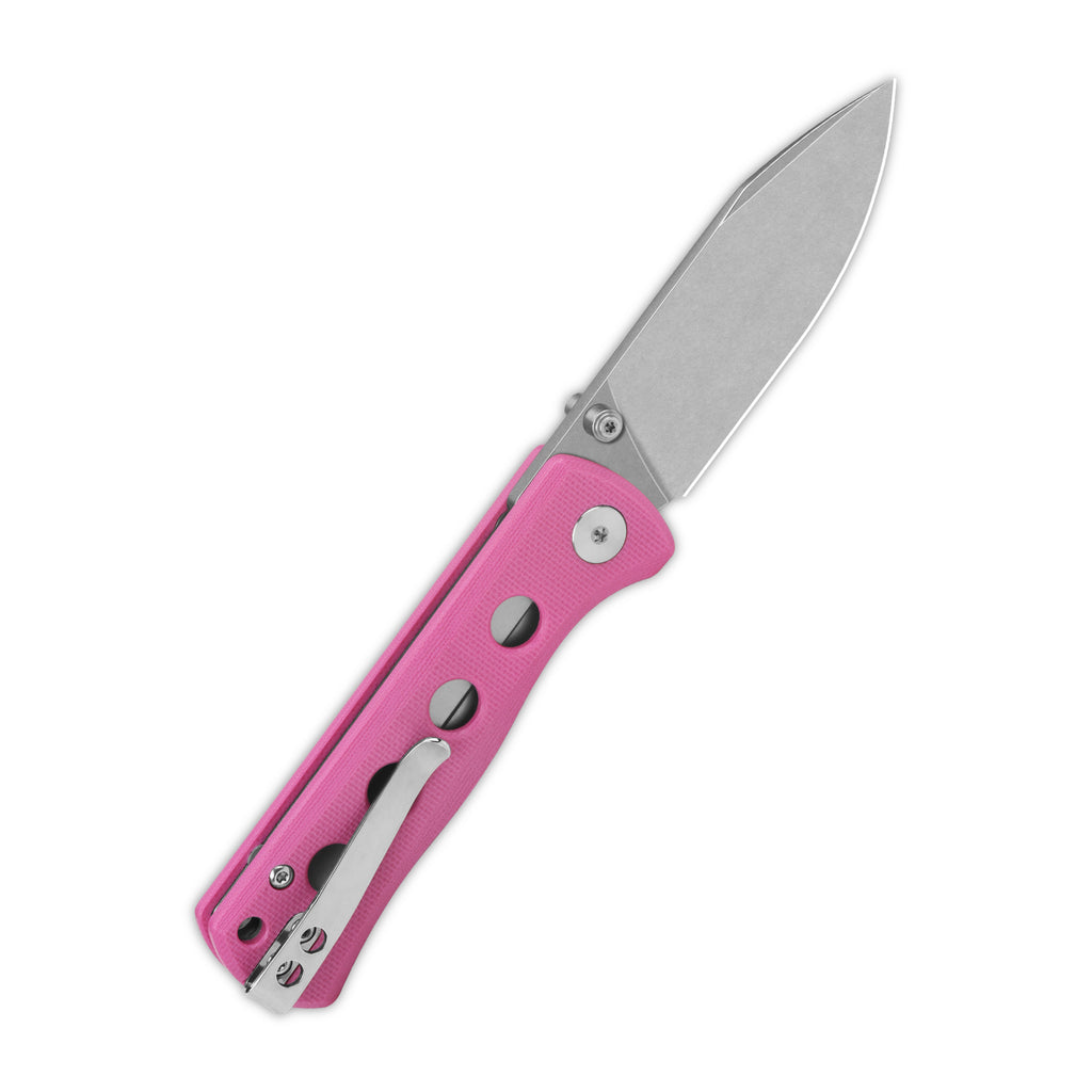 QSP Canary Folder Liner Lock Pocket Knife 14C28N Blade Pink G10 Handle (QS150-H1)