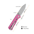 QSP Canary Folder Liner Lock Pocket Knife 14C28N Blade Pink G10 Handle (QS150-H1)