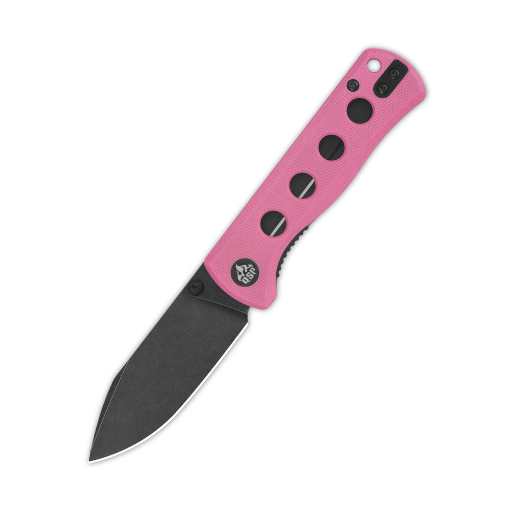 QSP Canary Folder Liner Lock Pocket Knife 14C28N Blade Pink G10 Handle (QS150-H2)