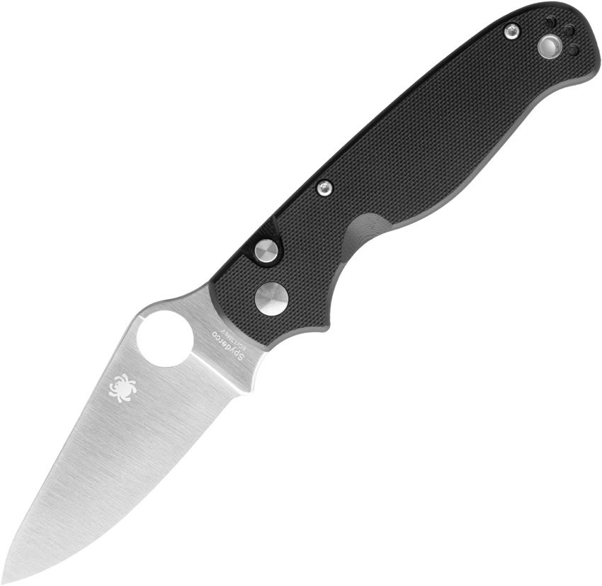SPYDERCO BUTTONUP™ BLACK G-10, PLAIN EDGE, SATIN (SC275GP)