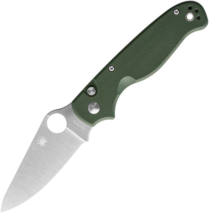 SPYDERCO BUTTONUP™ GREEN G-10, PLAIN EDGE, BLACK (SC275GPGRBK)