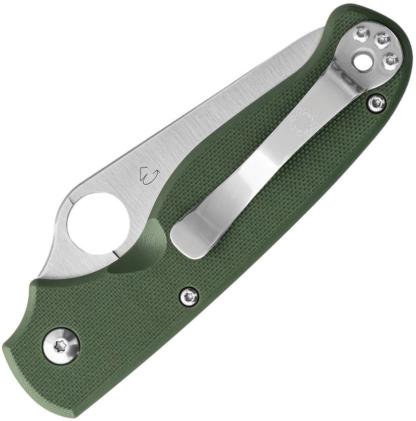 SPYDERCO BUTTONUP™ GREEN G-10, PLAIN EDGE, BLACK (SC275GPGRBK)