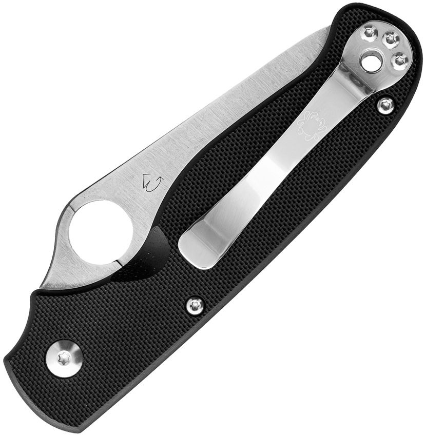 SPYDERCO BUTTONUP™ BLACK G-10, PLAIN EDGE, SATIN (SC275GP)