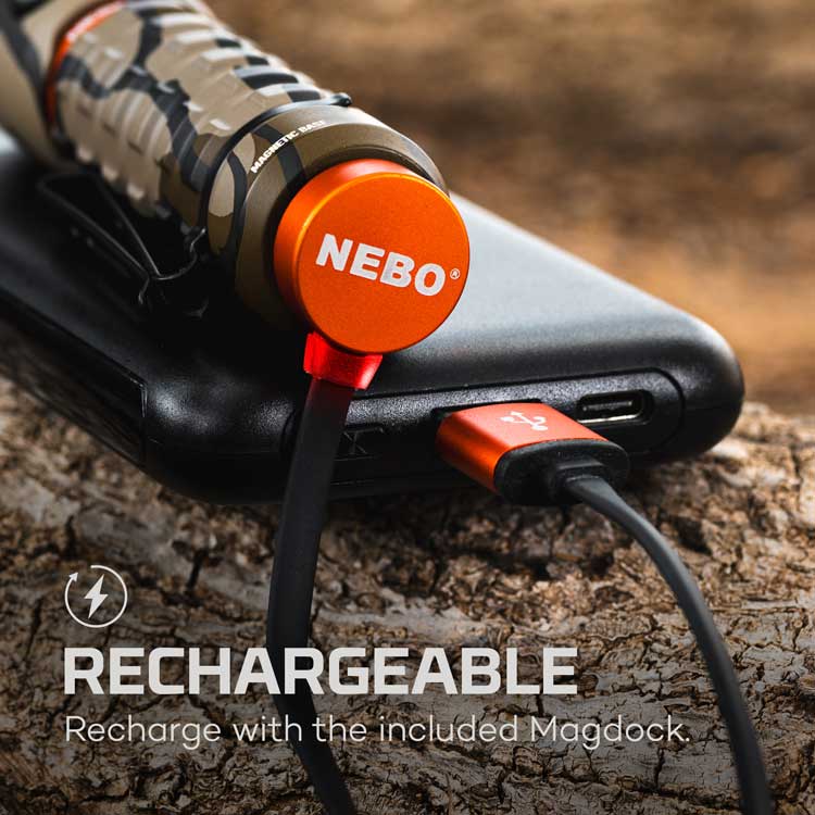 NEBO TORCHY 2K RECHARGEABLE POCKET FLASHLIGHT - MOSSYOAK BOTTOMLAND